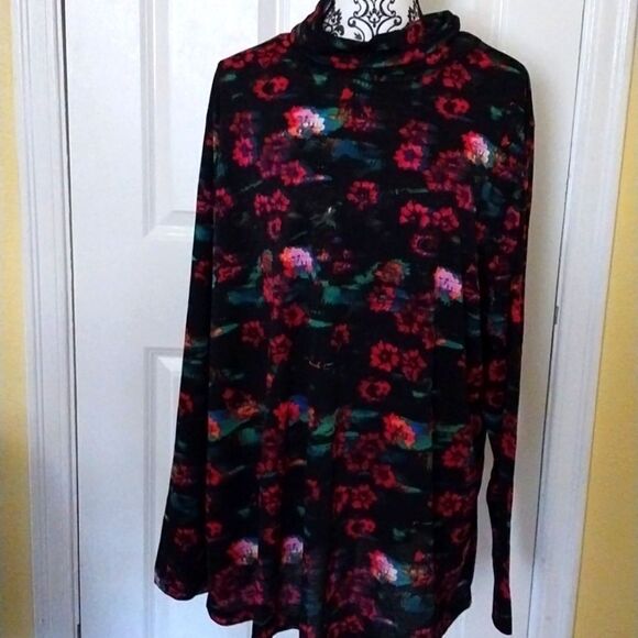 Rachel Comey X Target Long Sleeve Turtleneck  Kodak Red Floral NWT Size 4X - Picture 2 of 11
